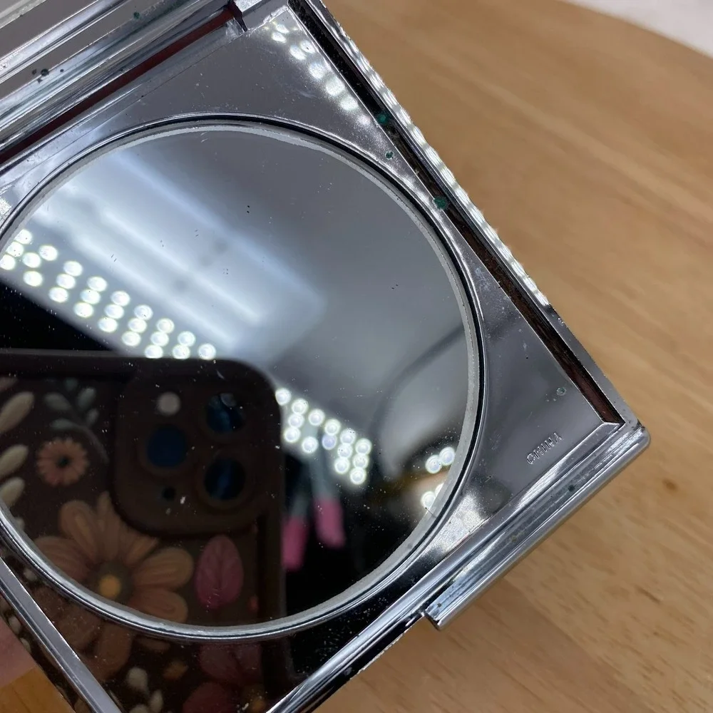 Vintage Mary Kay Compact Double Mirror Silver Tone Square Collectible Vanity